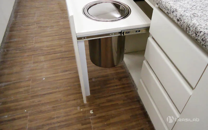 Cesto Inox, Módulo Lixeira,